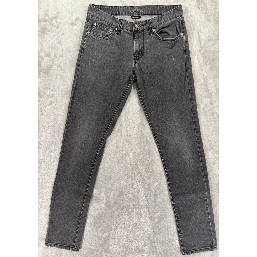 Carbon Jeans Mens 30x32 Black Freedom Flex Skinny Stretch Low Rise Denim